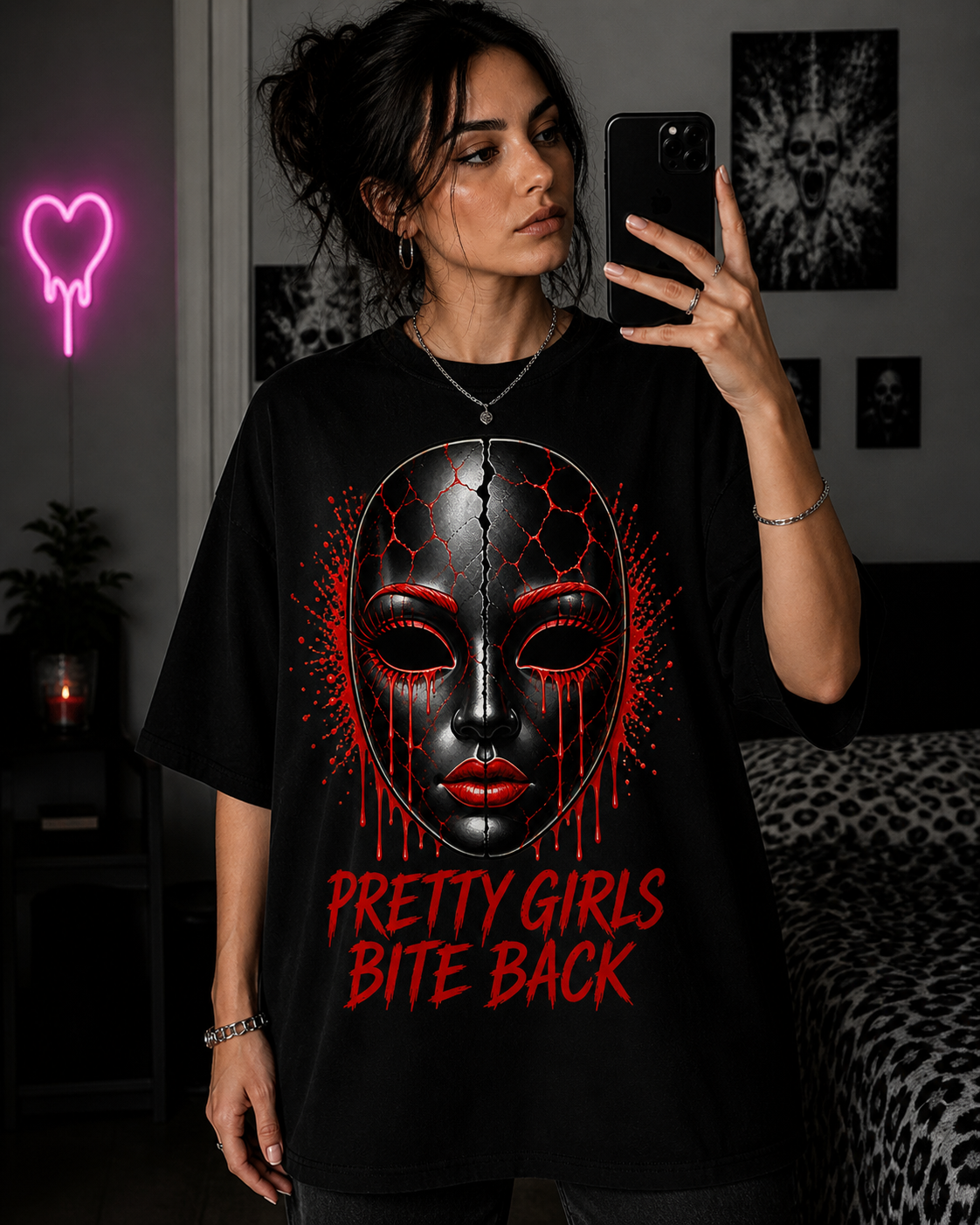 Pretty Girls Bite Back T-Shirt | Dark Feminine Graphic Tee | Edgy Statement Shirt