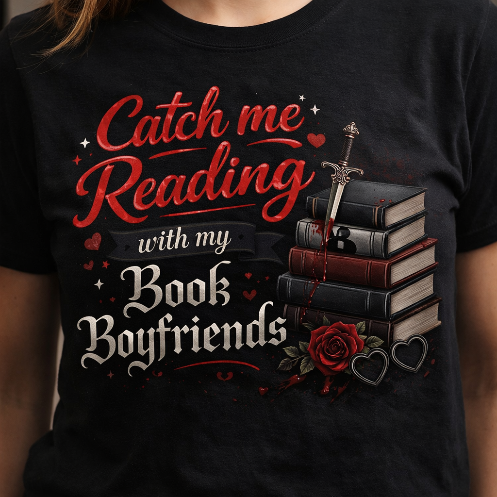 Dark Romance Book Boyfriends Graphic Tee | Booktok Reader Shirt
