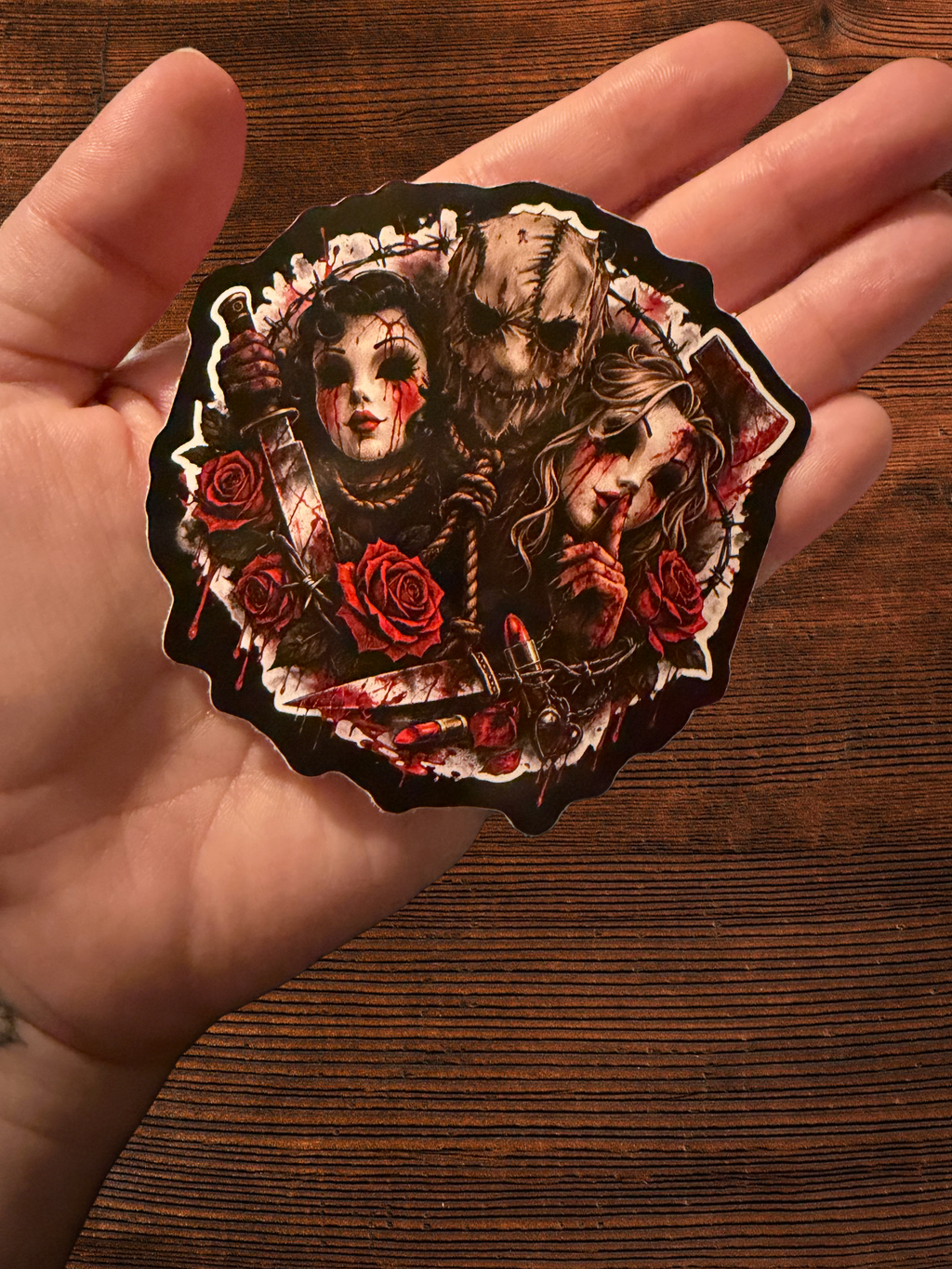 Killer Dolls – Dark Horror Aesthetic 2.95” x 3” Sticker