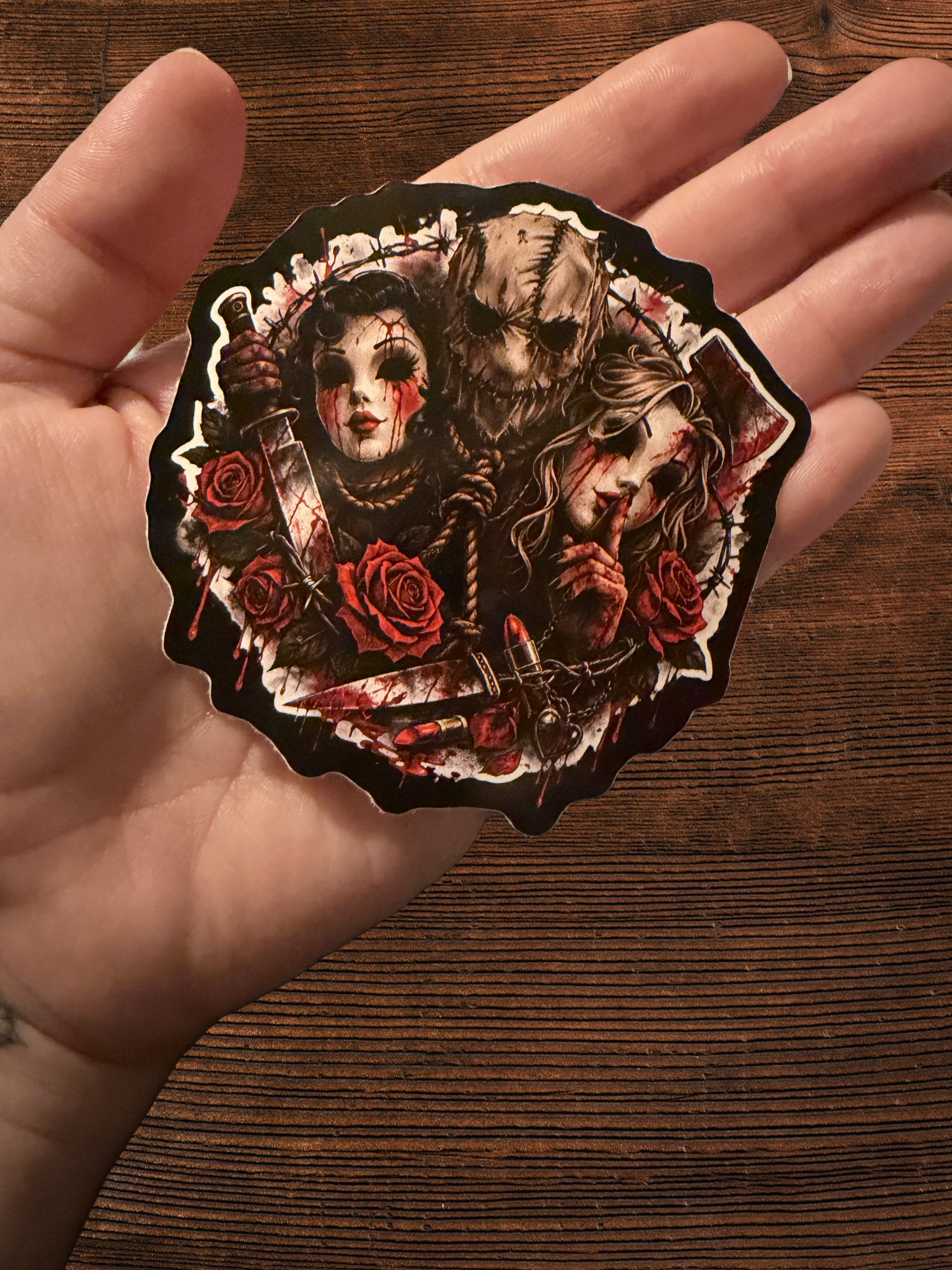 Killer Dolls – Dark Horror Aesthetic 2.95” x 3” Sticker