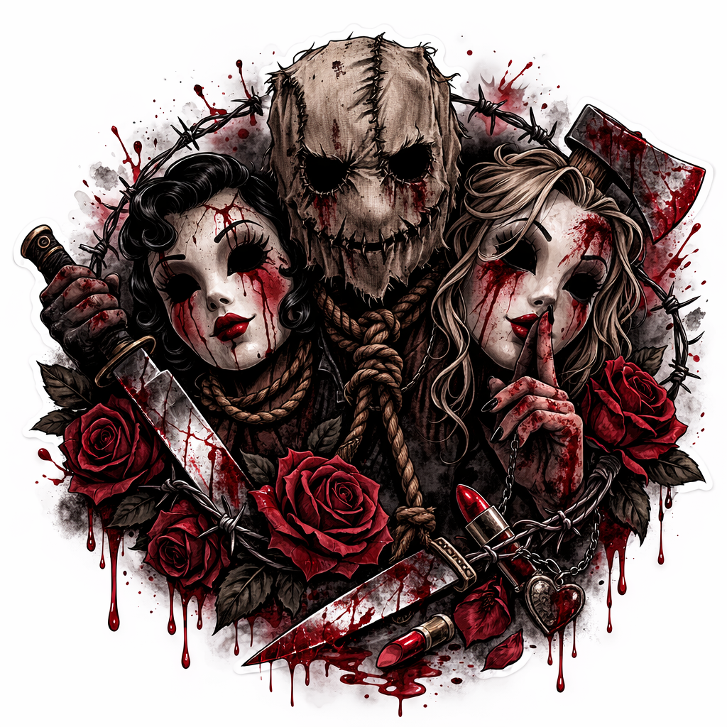 Killer Dolls – Dark Horror Aesthetic 2.95” x 3” Sticker
