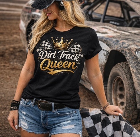 Dirt Track Queen Shirt – Racing Girl Tee | Dirt Track Racing Apparel | Race Day Shirt