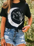 Marfa Moon / Moon Desert Graphic Tee | Boho Western Shirt | Mountain & Cactus | Unisex Black Tee