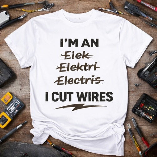 I’m an Electrician (I Cut Wires) Funny Electrician Shirt | Tradesman Humor Tee