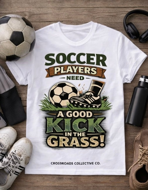 Soccer Players Need a Good Kick in the Grass Shirt