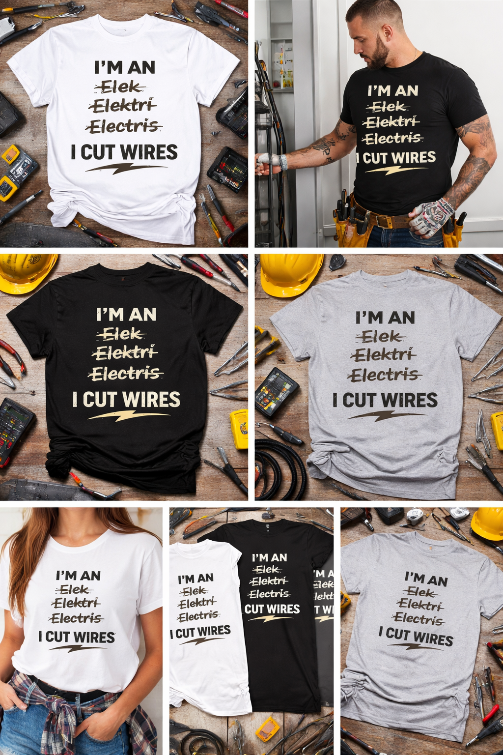 I’m an Electrician (I Cut Wires) Funny Electrician Shirt | Tradesman Humor Tee