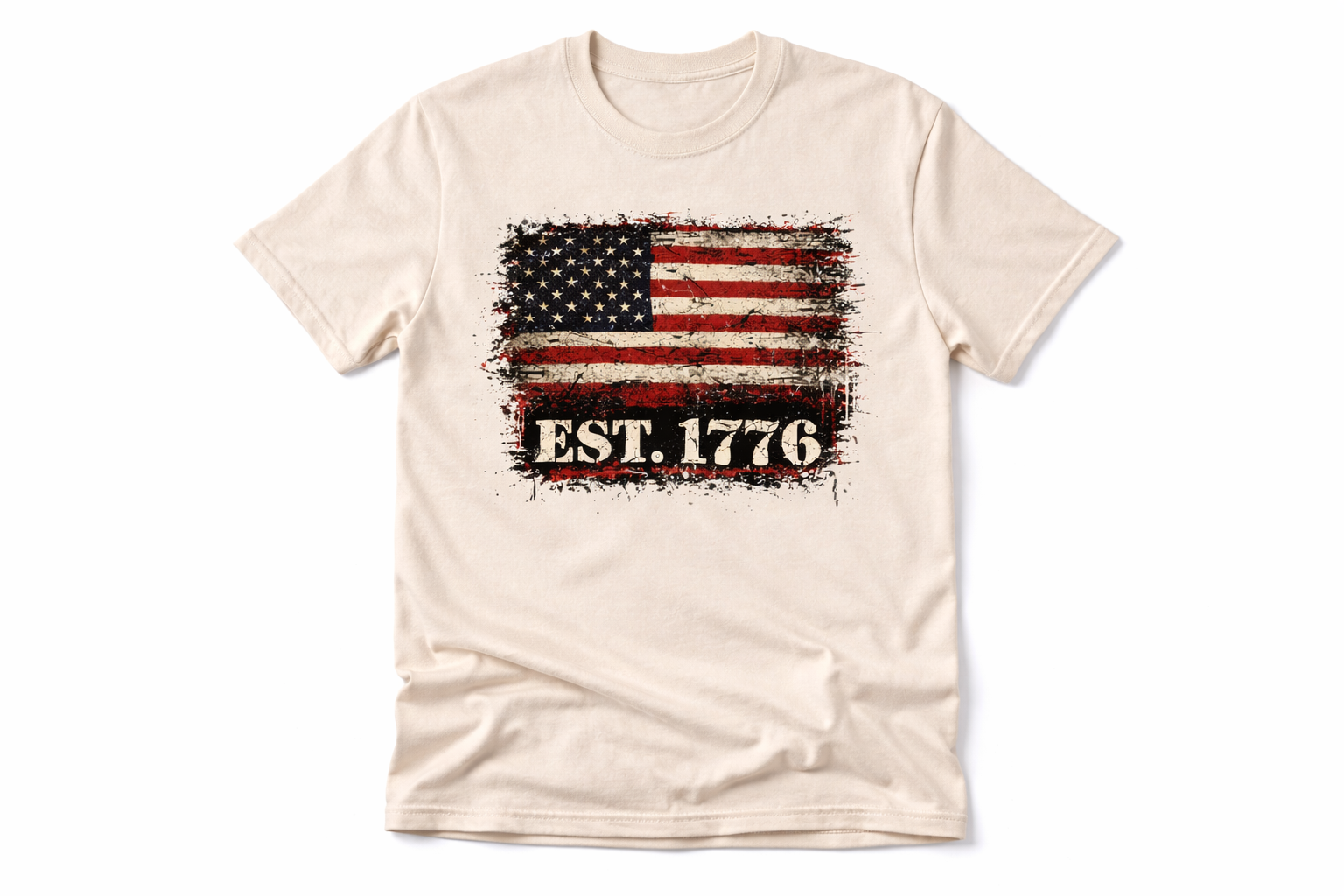 Distressed American Flag EST. 1776 Tee 🇺🇸 | Vintage Patriotic Shirt