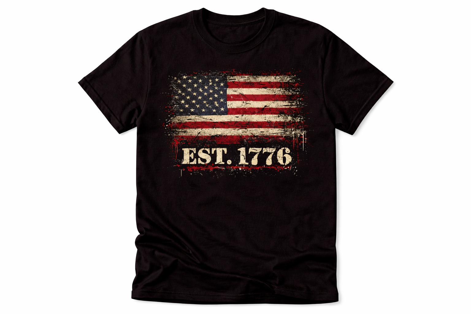 Distressed American Flag EST. 1776 Tee 🇺🇸 | Vintage Patriotic Shirt