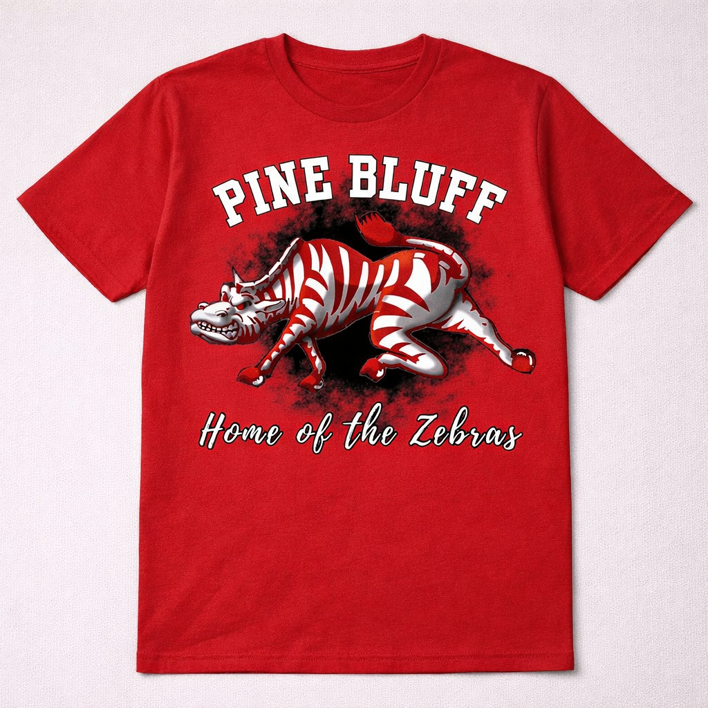 Pine Bluff Zebras Shirt | School Spirit Tee | Zebra Mascot Shirt | Game Day Shirt