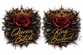 Queen Bitch/King Bastard Crown & Thorn Rose Graphic Sticker