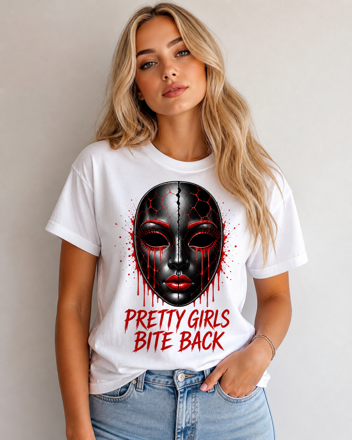 Pretty Girls Bite Back T-Shirt | Dark Feminine Graphic Tee | Edgy Statement Shirt