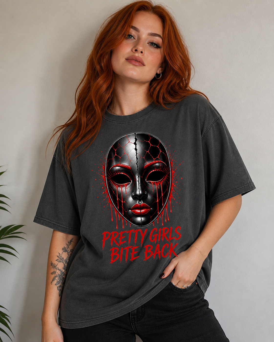 Pretty Girls Bite Back T-Shirt | Dark Feminine Graphic Tee | Edgy Statement Shirt