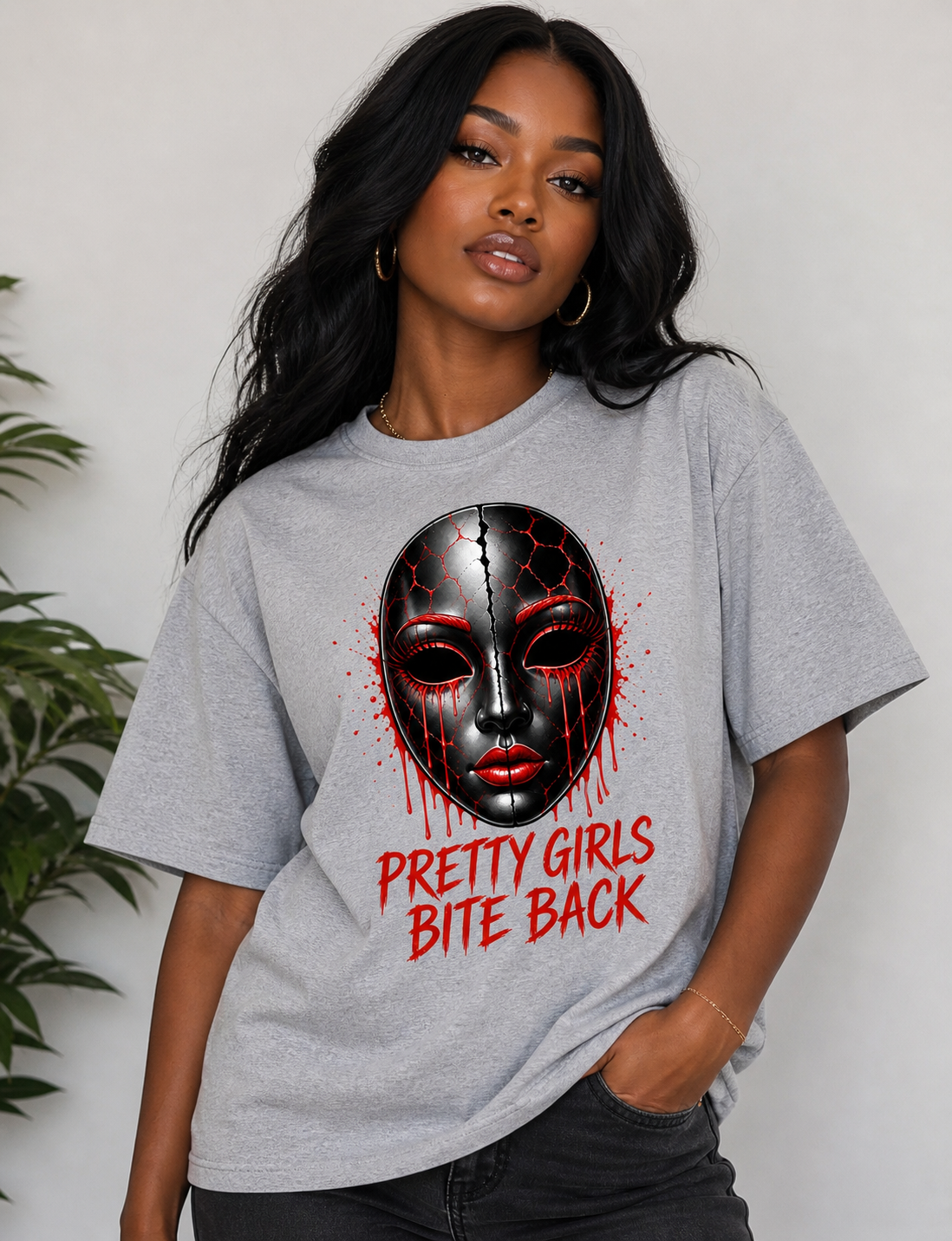 Pretty Girls Bite Back T-Shirt | Dark Feminine Graphic Tee | Edgy Statement Shirt