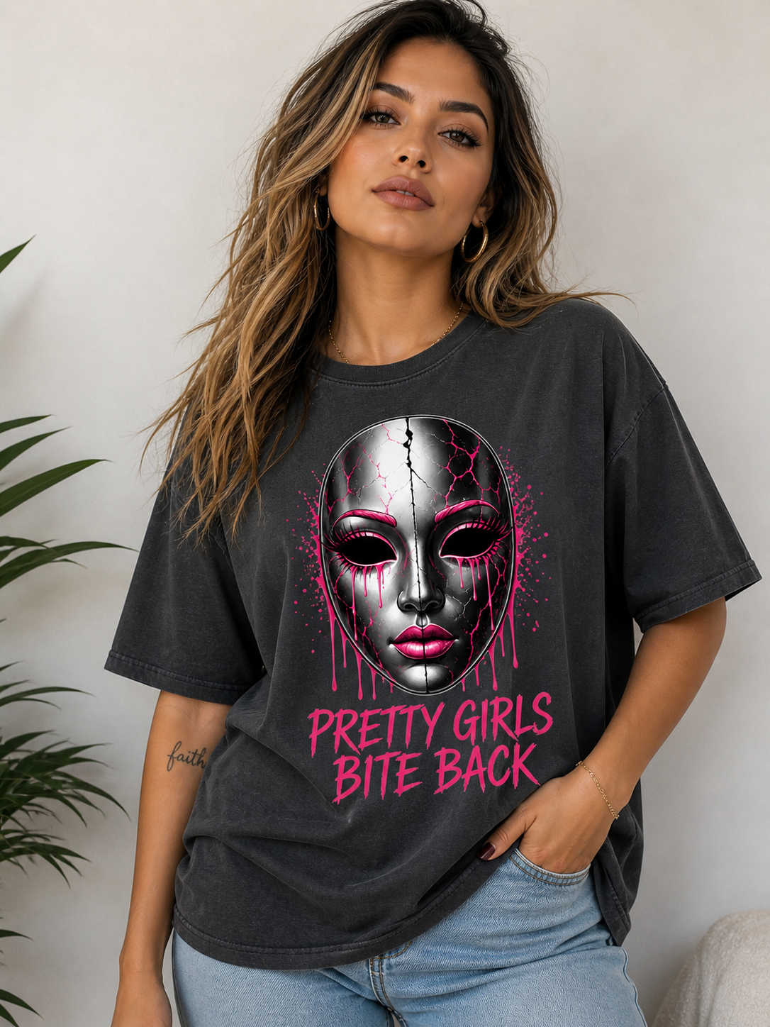 Pretty Girls Bite Back T-Shirt | Dark Feminine Graphic Tee | Edgy Statement Shirt
