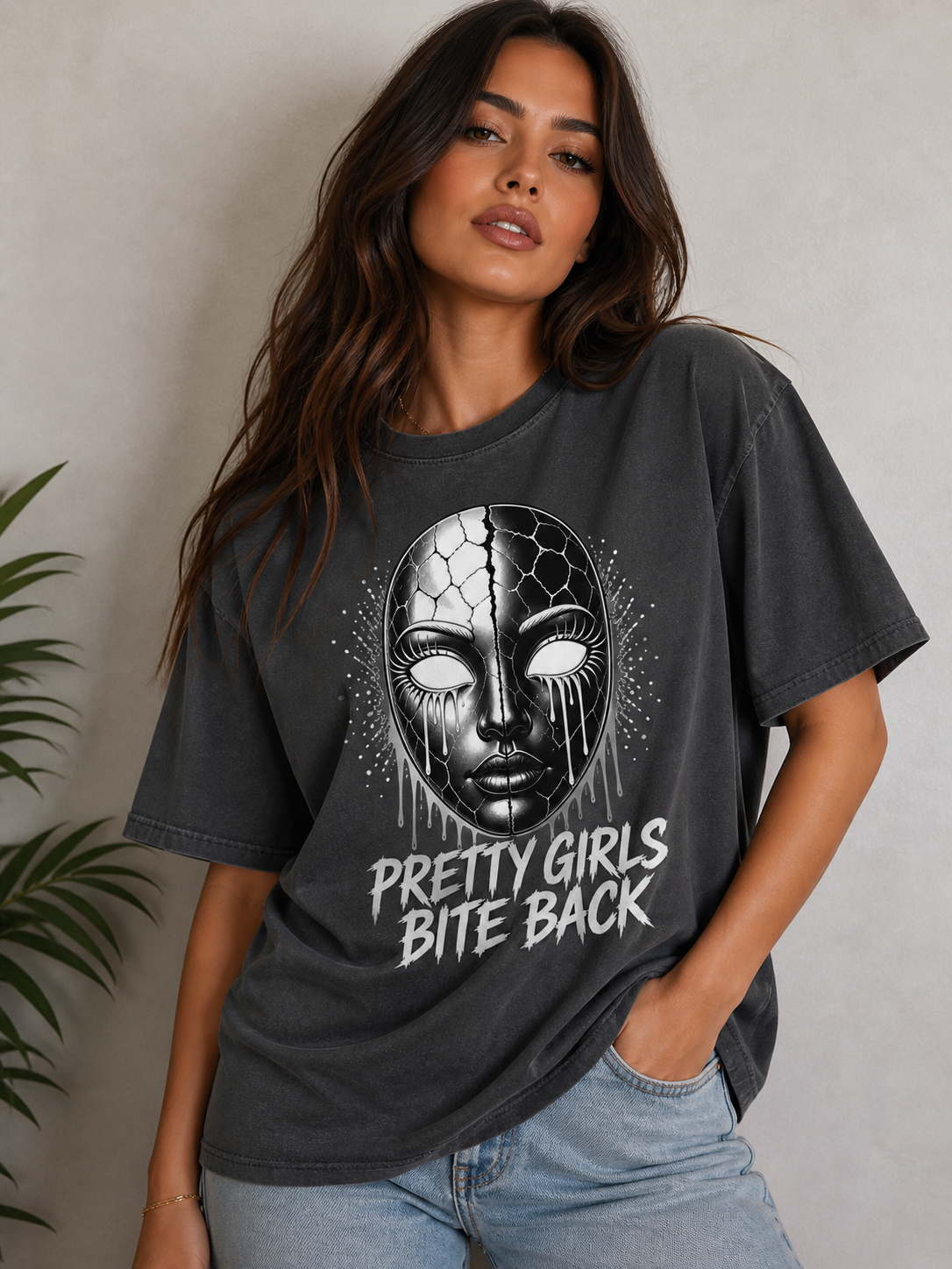 Pretty Girls Bite Back T-Shirt | Dark Feminine Graphic Tee | Edgy Statement Shirt