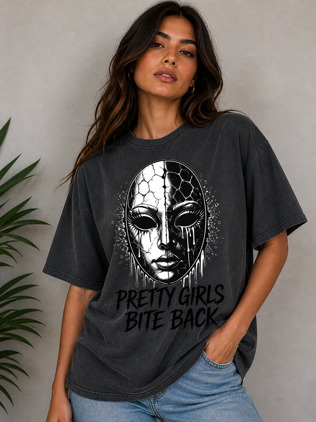 Pretty Girls Bite Back T-Shirt | Dark Feminine Graphic Tee | Edgy Statement Shirt