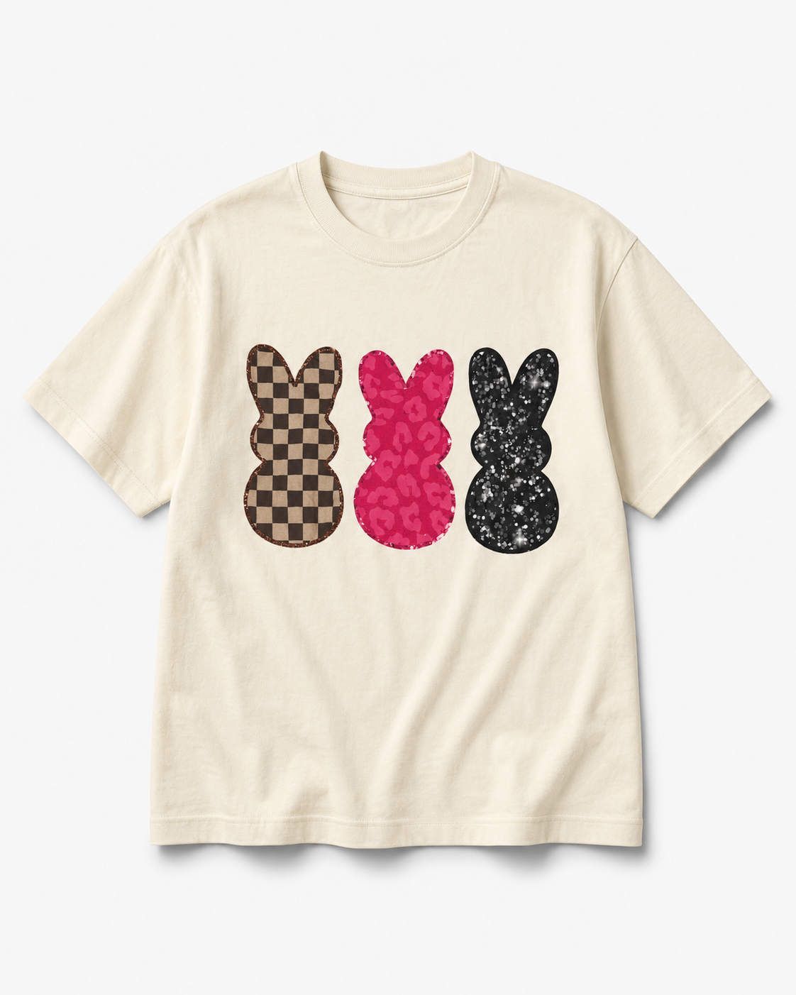 Triple Bunny Graphic Tee | Easter Bunny Shirt | Trendy Spring Graphic T-Shirt | Cream Boutique Tee