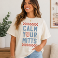 Calm Your Mitts Graphic Tee | Baseball Shirt | Softball Mom Tee | Retro Sports Graphic T-Shirt