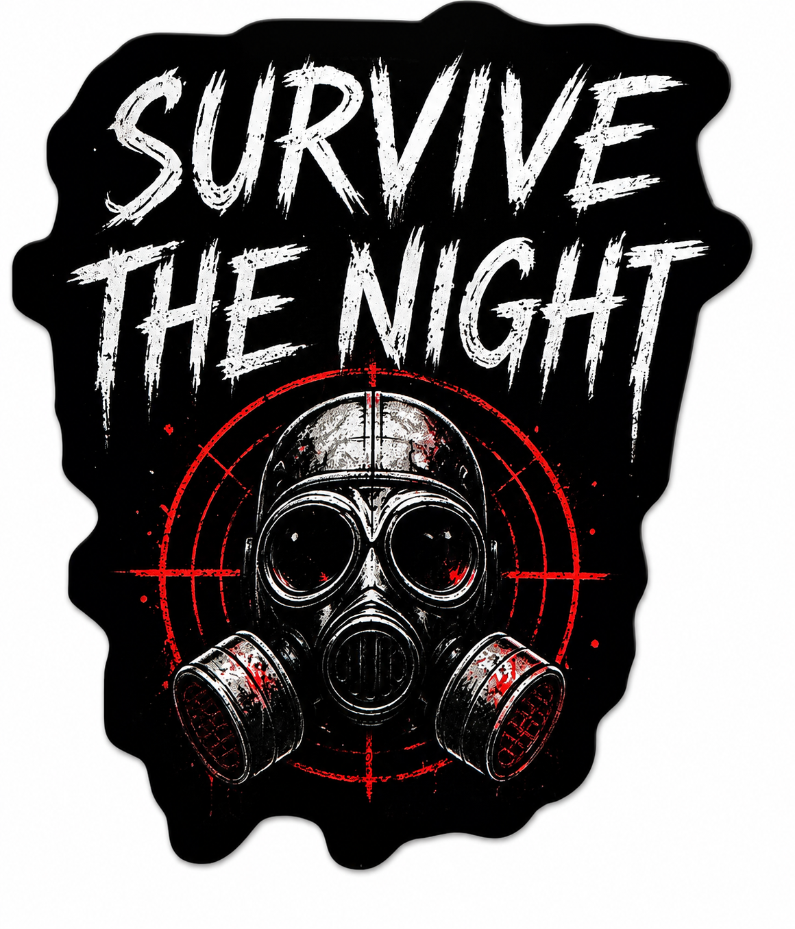 Survive the Night Sticker | Horror Gas Mask Waterproof Vinyl Decal | Apocalypse Aesthetic Sticker