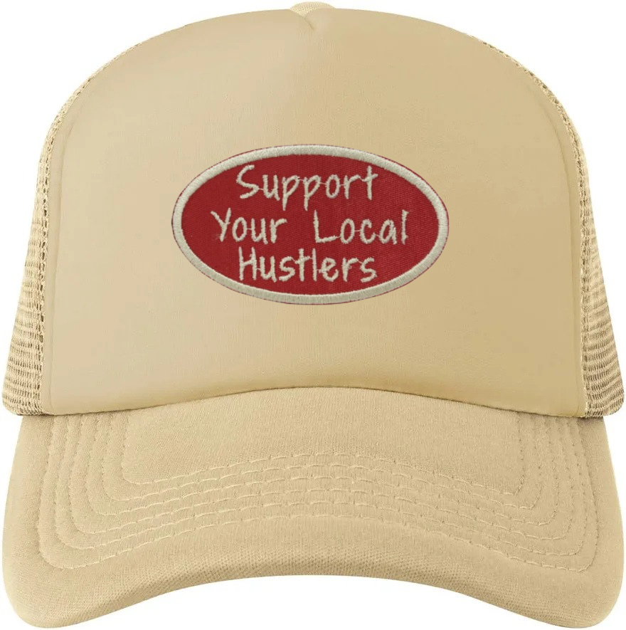 Support Your Local Hustlers Vintage Iron on Embroidered Patch