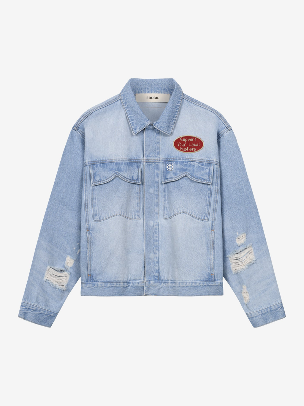Support Your Local Hustlers Vintage Iron on Embroidered Patch